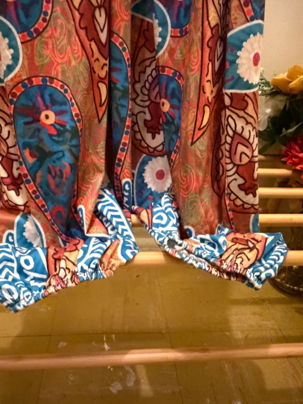 Boho Tribal Paisley Harem Jumpsuit Romper Elastic Ankle Size Large - Picture 10 of 10